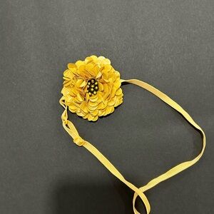 True Birds Yellow Flower Rosette Ribbon ellow Floral Headband